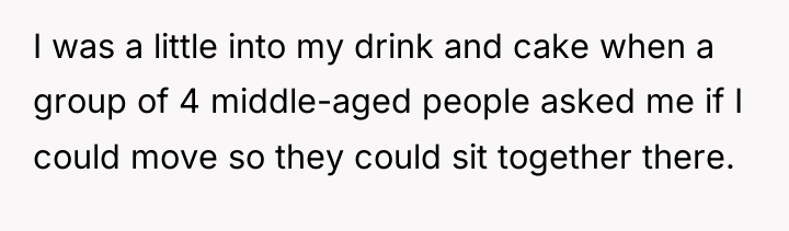 I was a little into my drink and cake when...