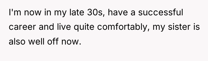 I'm now in my late 30s, have a successful career...