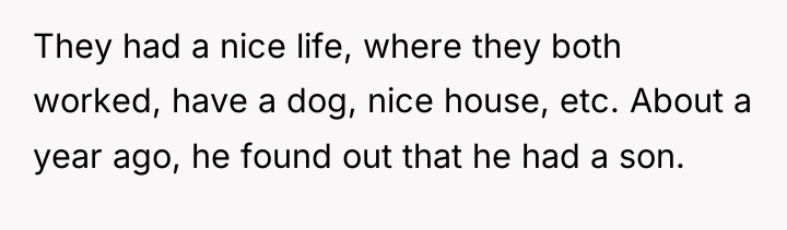 They had a nice life, where they both worked, have...