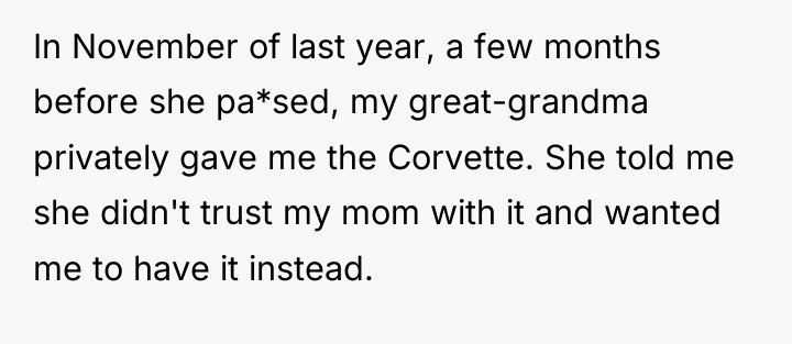In November of last year, a few months before she...