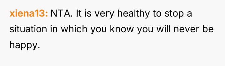 xiena13 NTA. It is very healthy to stop a situation...