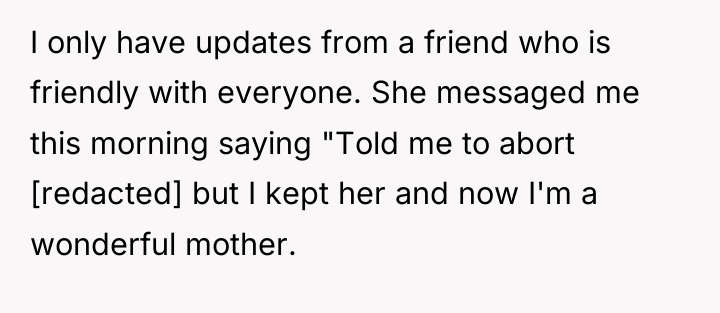 I only have updates from a friend who is friendly...