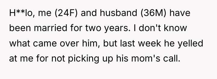 H**lo, me (24F) and husband (36M) have been married for...