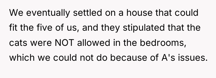 We eventually settled on a house that could fit the...