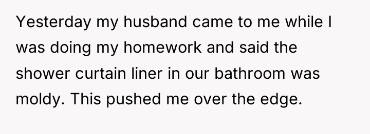 Yesterday my husband came to me while I was doing...