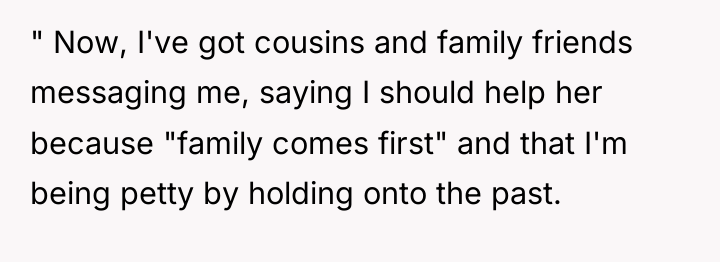 " Now, I've got cousins and family friends messaging me,...