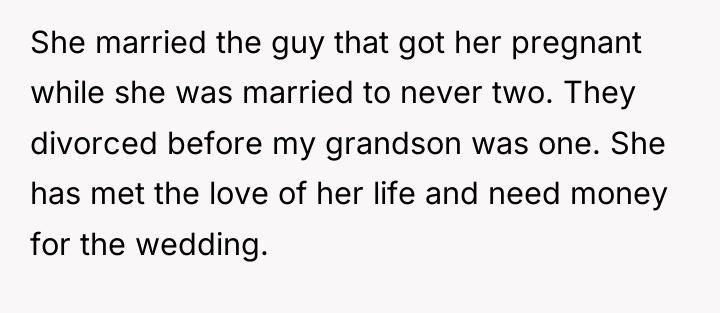 She married the guy that got her pregnant while she...