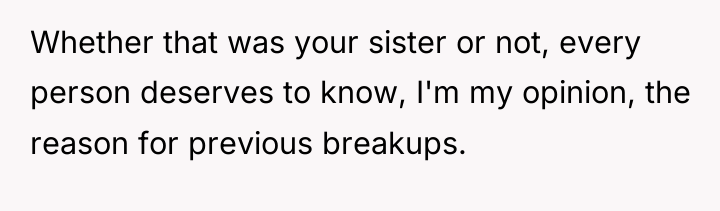 Whether that was your sister or not, every person deserves...