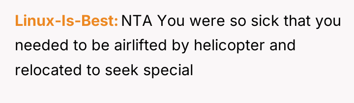 Linux-Is-Best NTA You were so sick that you needed to...