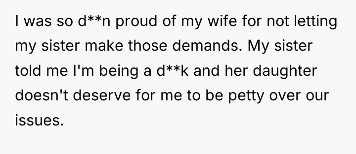 I was so d**n proud of my wife for not...