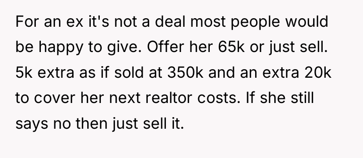 For an ex it's not a deal most people would...