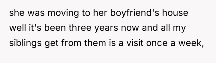 she was moving to her boyfriend's house well it's been...