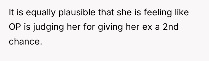 It is equally plausible that she is feeling like OP...