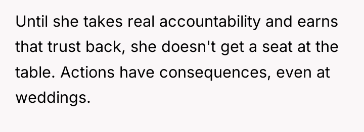 Until she takes real accountability and earns that trust back,...