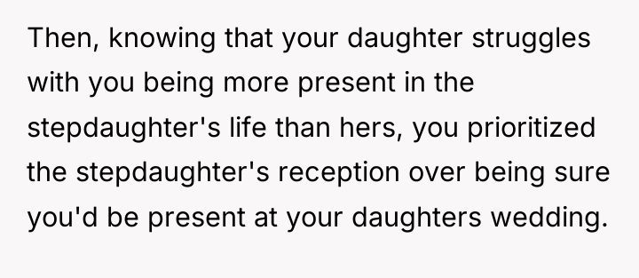 Then, knowing that your daughter struggles with you being more...