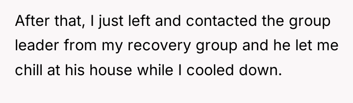 After that, I just left and contacted the group leader...
