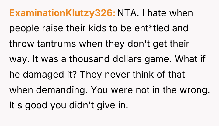 ExaminationKlutzy326 NTA. I hate when people raise their kids to...