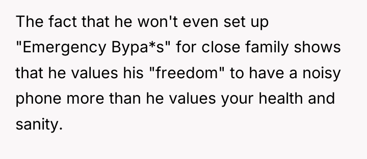 The fact that he won't even set up "Emergency Bypa*s"...