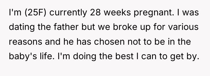 I'm (25F) currently 28 weeks pregnant. I was dating the...