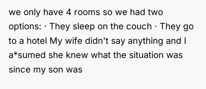 we only have 4 rooms so we had two options:...