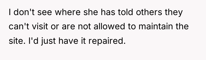 I don't see where she has told others they can't...