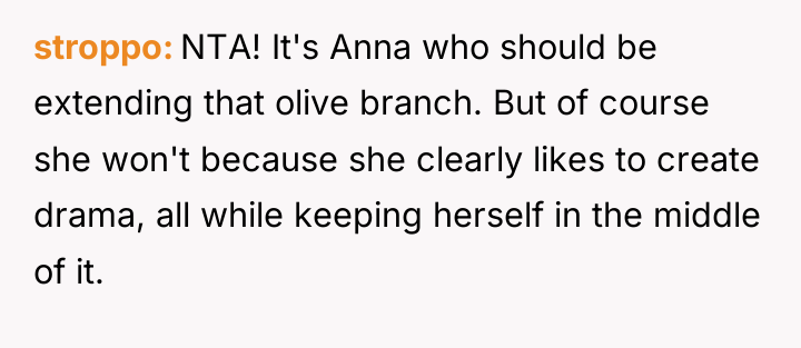 stroppo NTA! It's Anna who should be extending that olive...