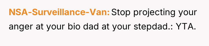 NSA-Surveillance-Van Stop projecting your anger at your bio dad at...