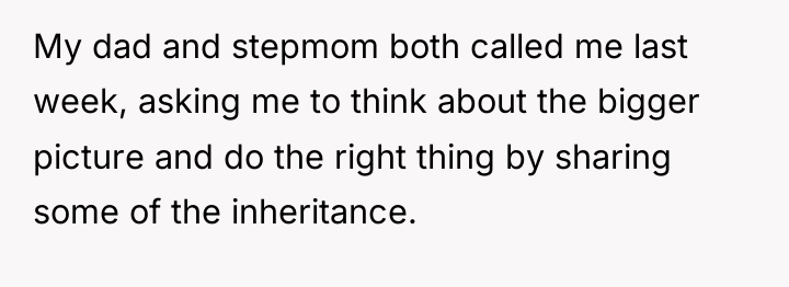 My dad and stepmom both called me last week, asking...