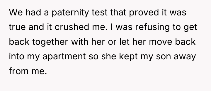 We had a paternity test that proved it was true...
