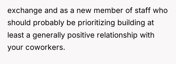 exchange and as a new member of staff who should...
