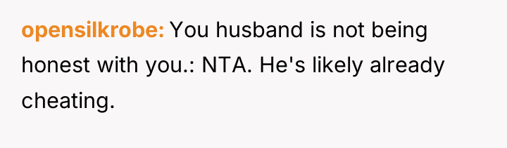 opensilkrobe You husband is not being honest with you.: NTA....