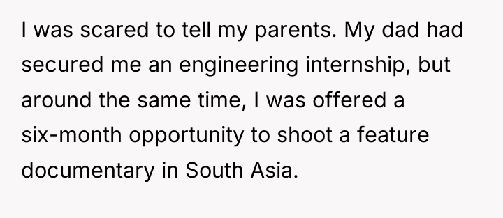 I was scared to tell my parents. My dad had...