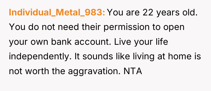 Individual_Metal_983 You are 22 years old. You do not need...