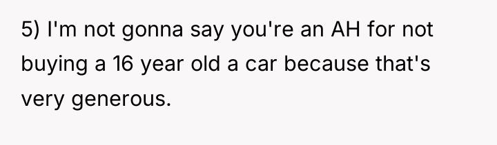 5) I'm not gonna say you're an AH for not...