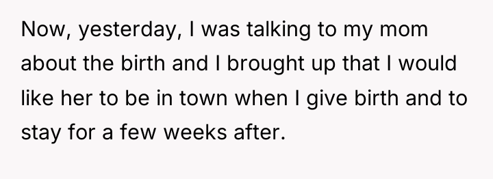 Now, yesterday, I was talking to my mom about the...