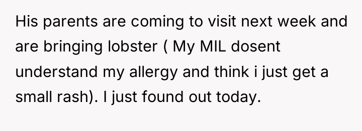 His parents are coming to visit next week and are...