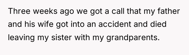 Three weeks ago we got a call that my father...