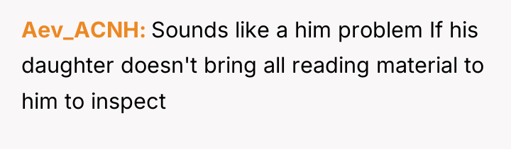 Aev_ACNH Sounds like a him problem If his daughter doesn't...