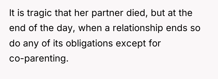 It is tragic that her partner died, but at the...