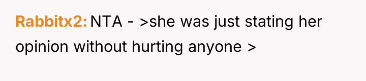 Rabbitx2 NTA - >she was just stating her opinion without...