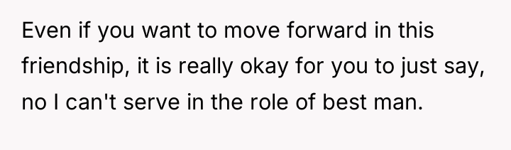 Even if you want to move forward in this friendship,...