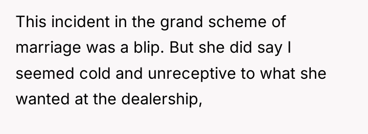 This incident in the grand scheme of marriage was a...