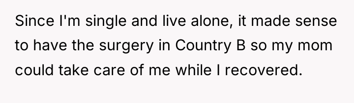 Since I'm single and live alone, it made sense to...