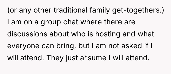 (or any other traditional family get-togethers.) I am on a...