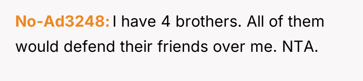 No-Ad3248 I have 4 brothers. All of them would defend...