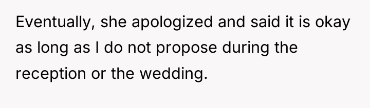Eventually, she apologized and said it is okay as long...
