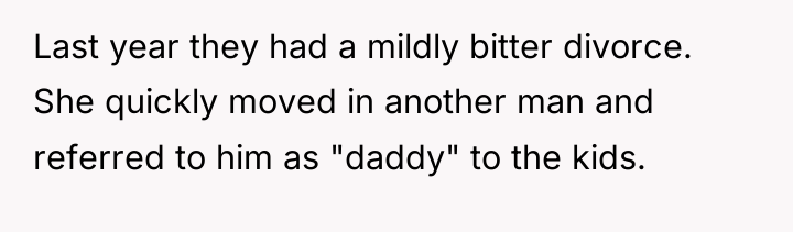 Last year they had a mildly bitter divorce. She quickly...