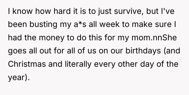 I know how hard it is to just survive, but...