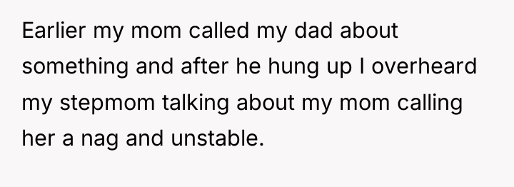 Earlier my mom called my dad about something and after...