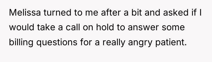 Melissa turned to me after a bit and asked if...